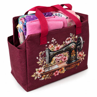 Überraschungs-Kühltasche - Nähmaschinen-Design in Bordeauxrot