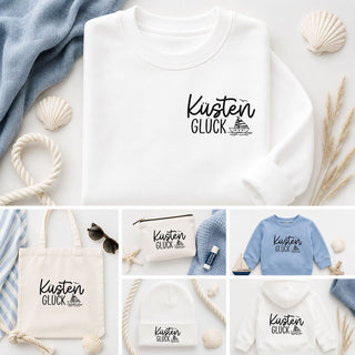Bügelbild - "Küsten Glück" mit Segelboot-Motiv