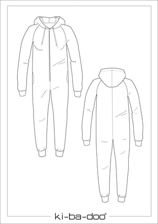 ki-ba-doo Papierschnittmuster - Raglan Jumpsuit | Grösse 32 - 48