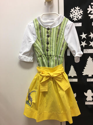 Baumwoll Jacquard - Edelweissranken auf Lindgrün