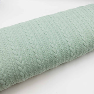 Zopf Jacquard Helles Altmint meliert Stoffrestposten