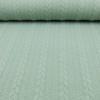 Zopf Jacquard Helles Altmint meliert Stoffrestposten