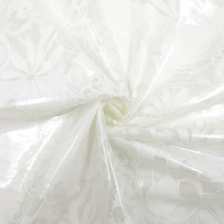 Taschenstoff - Transparent mit weissen Blumen stoffrestposten